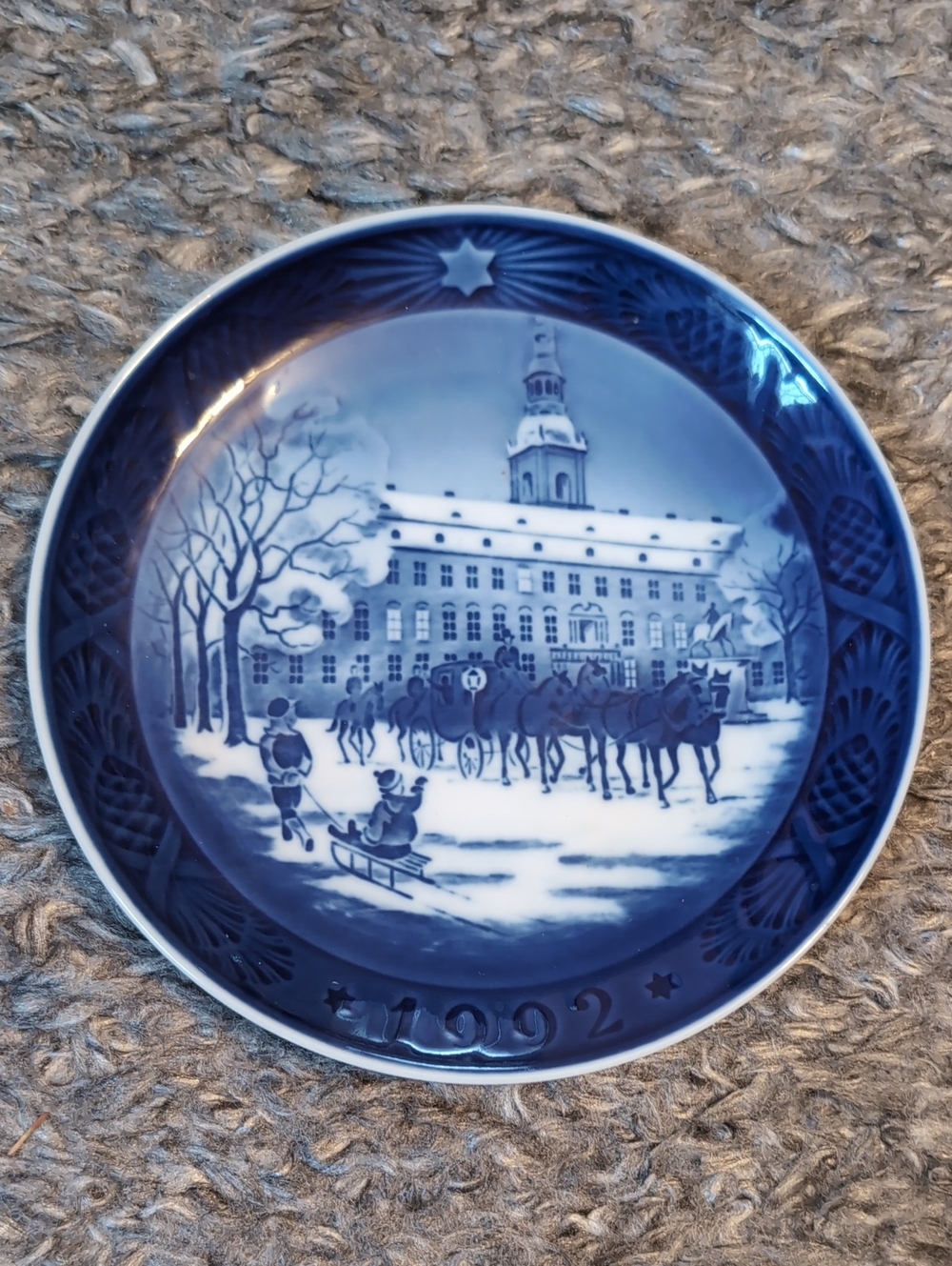 Royal Copenhagen Blue and White Winter Scene Collector Plate